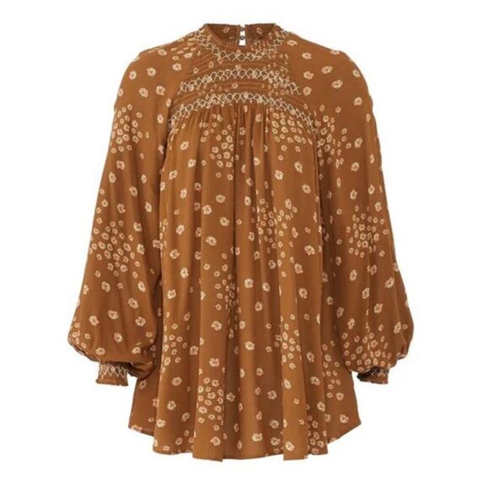 Free People Flowers In Her Hair‎ Smocked Tunic Size XS